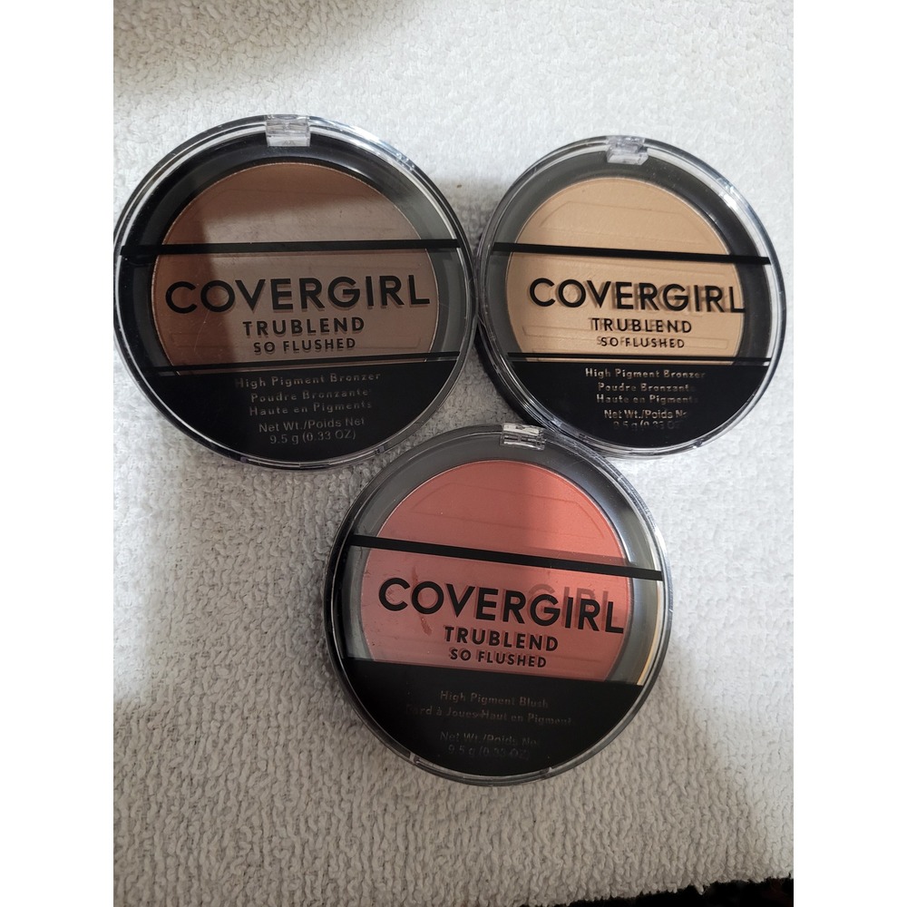 Covergirl TruBlend So Flushed Women 9.5g Multi New Blush Bronzer 3pc Bundle